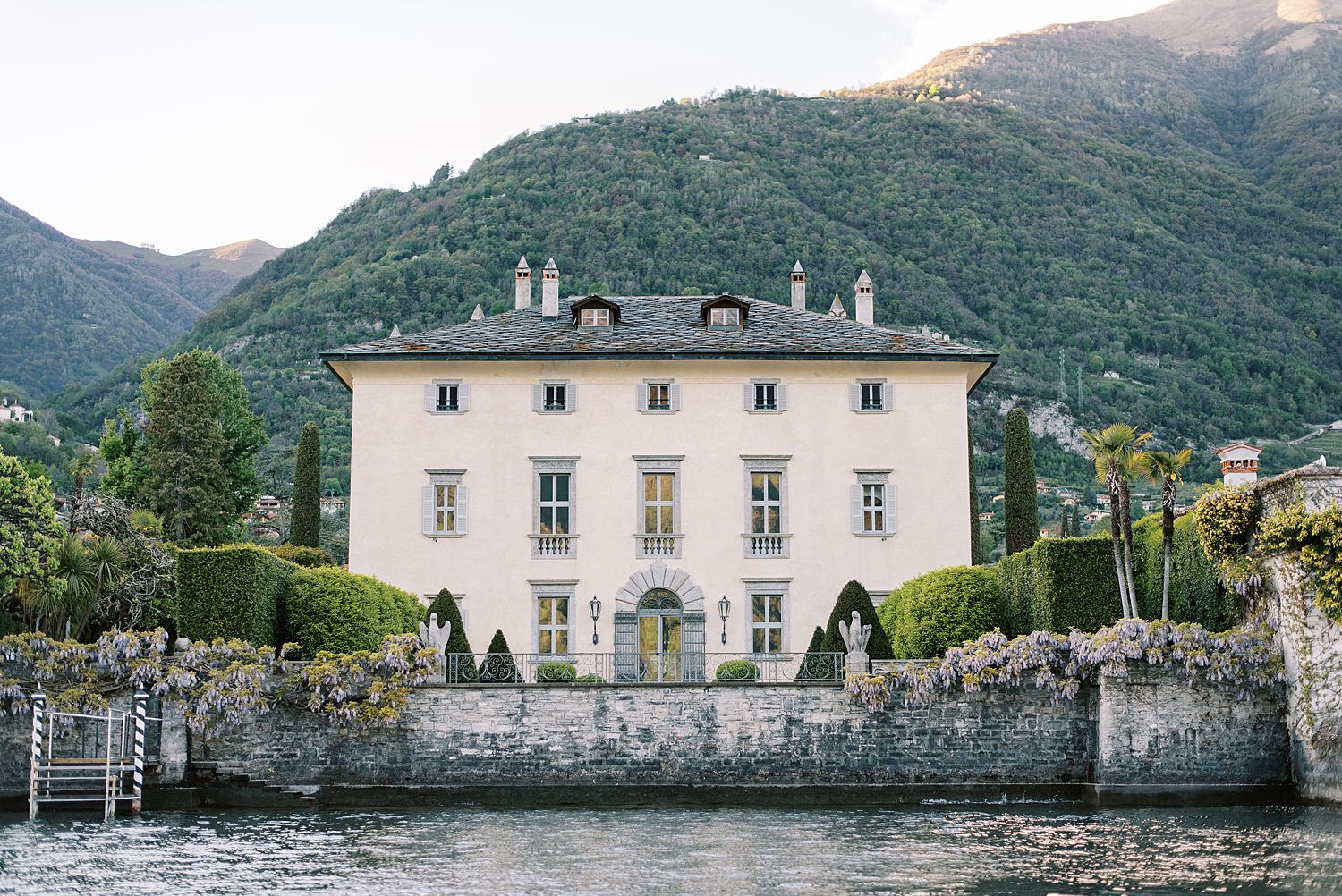 Villa Balbiano rests on Lake Como
